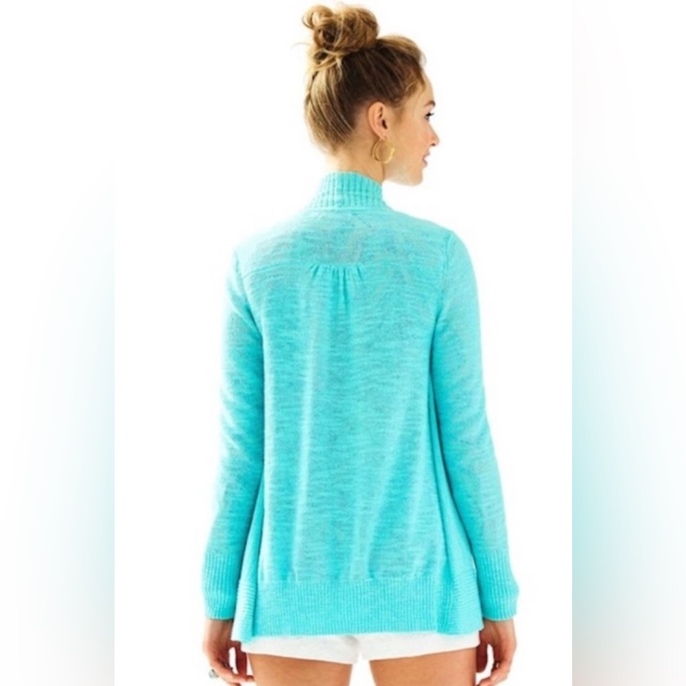 Lilly Pulitzer Iris Cardigan Sweater Surf NWOT✨ - Picture 2 of 5
